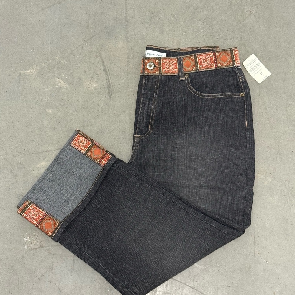 Coldwater Creek Ribbon Trim Crop Jeans